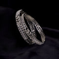 Leaf Dazzle Rhodium Plated Bangles