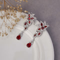 Leaflet Enchanted Rhodium Plated Earrings