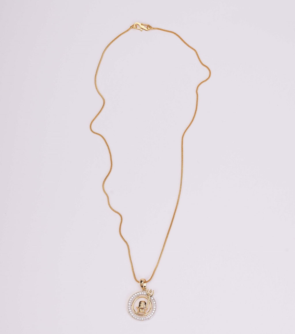 Locket Set - Lord Shiva Enchanted Gold Plated Locket Set - Opal Touch