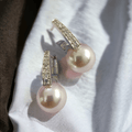 Luminous Sparkle Gold Moti Earrings