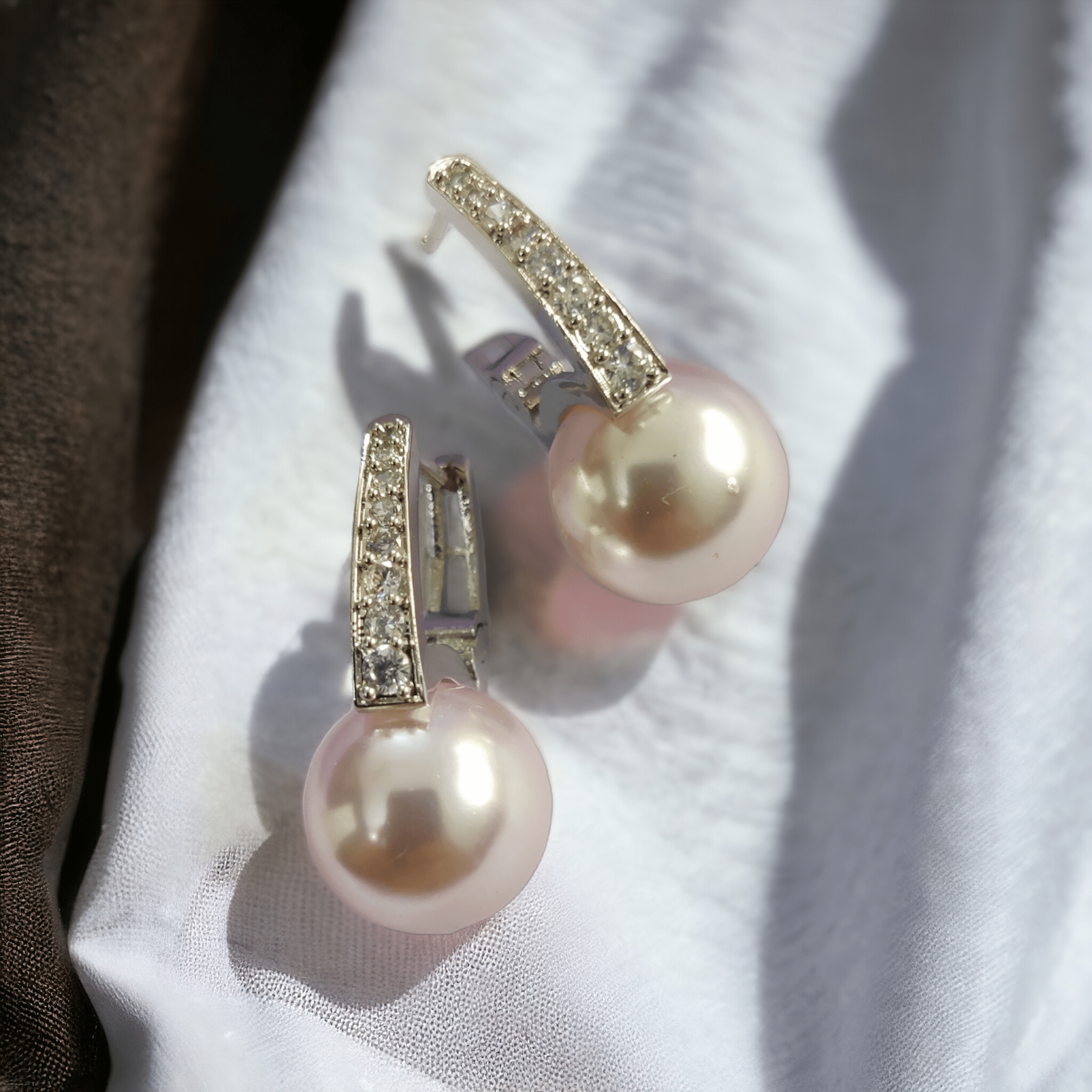 Luminous Sparkle Gold Moti Earrings