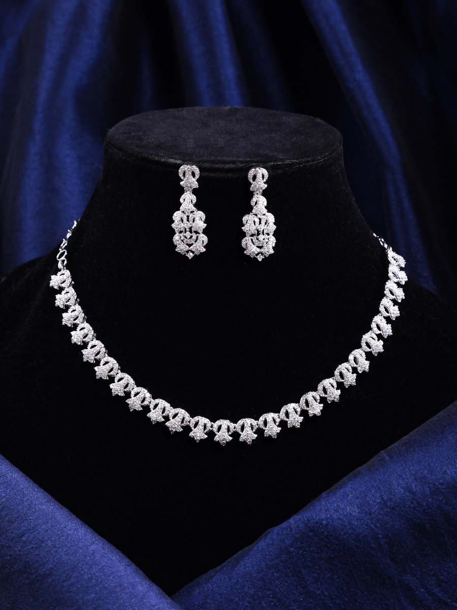 Luxury Crystal Wedding Necklace and Earrings Set