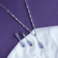 Majesty Crystal Rhodium Necklace Set