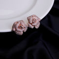 Majesty Floral Shining Studs in Rose Gold
