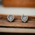 Meadow Mist Studs in Rhodium Green-White