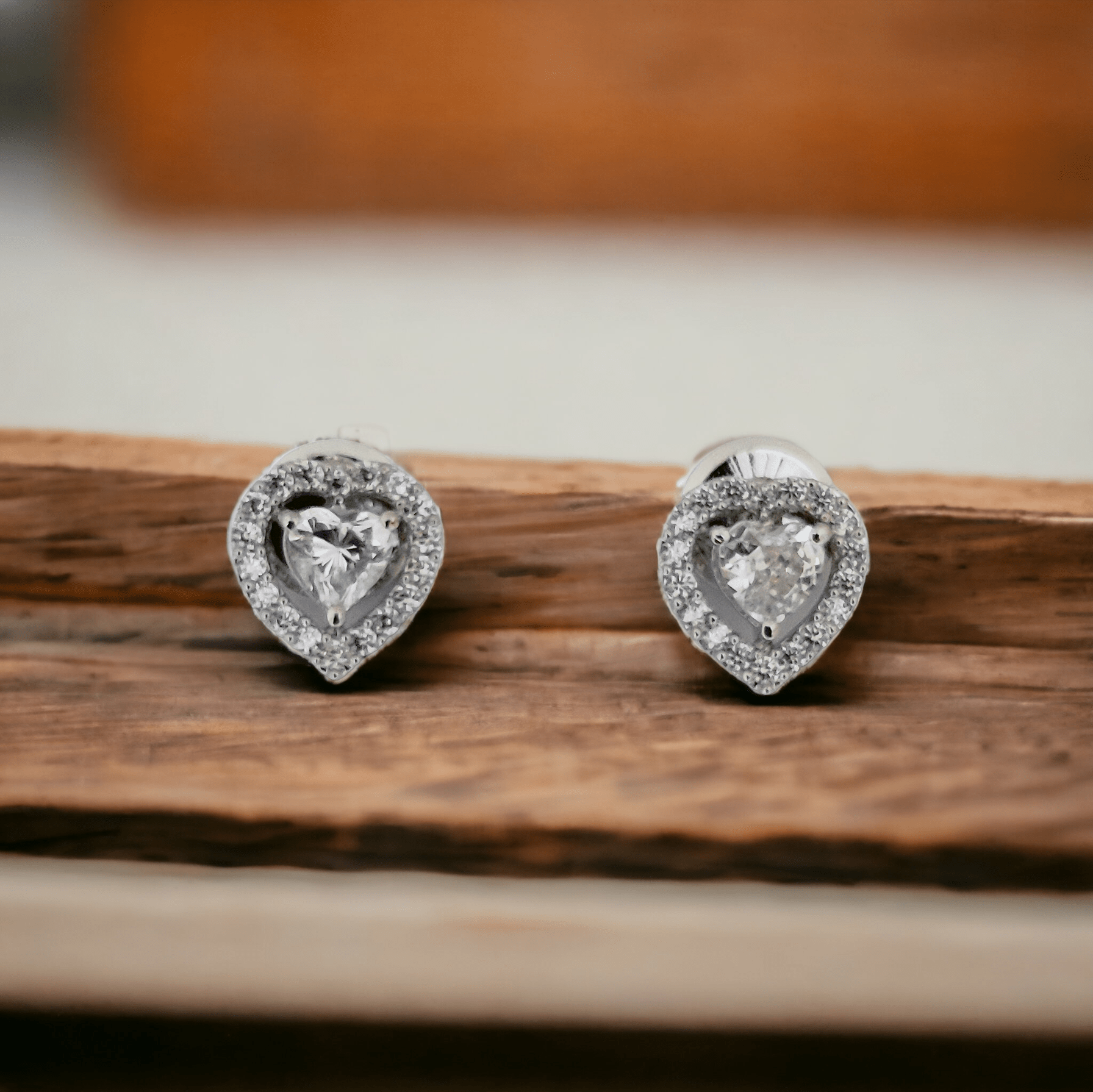 Meadow Mist Studs in Rhodium Green-White