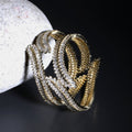 Mehendi Plated CZ Diamond Leaf Pattern Openable Bangles (Pack of 2)