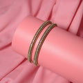 Mehendi Plated CZ Diamond Micro-Pave Slim Bangles (Pack of 2)
