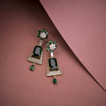 Mehendi Plated Dangle Earrings with Crystal Work