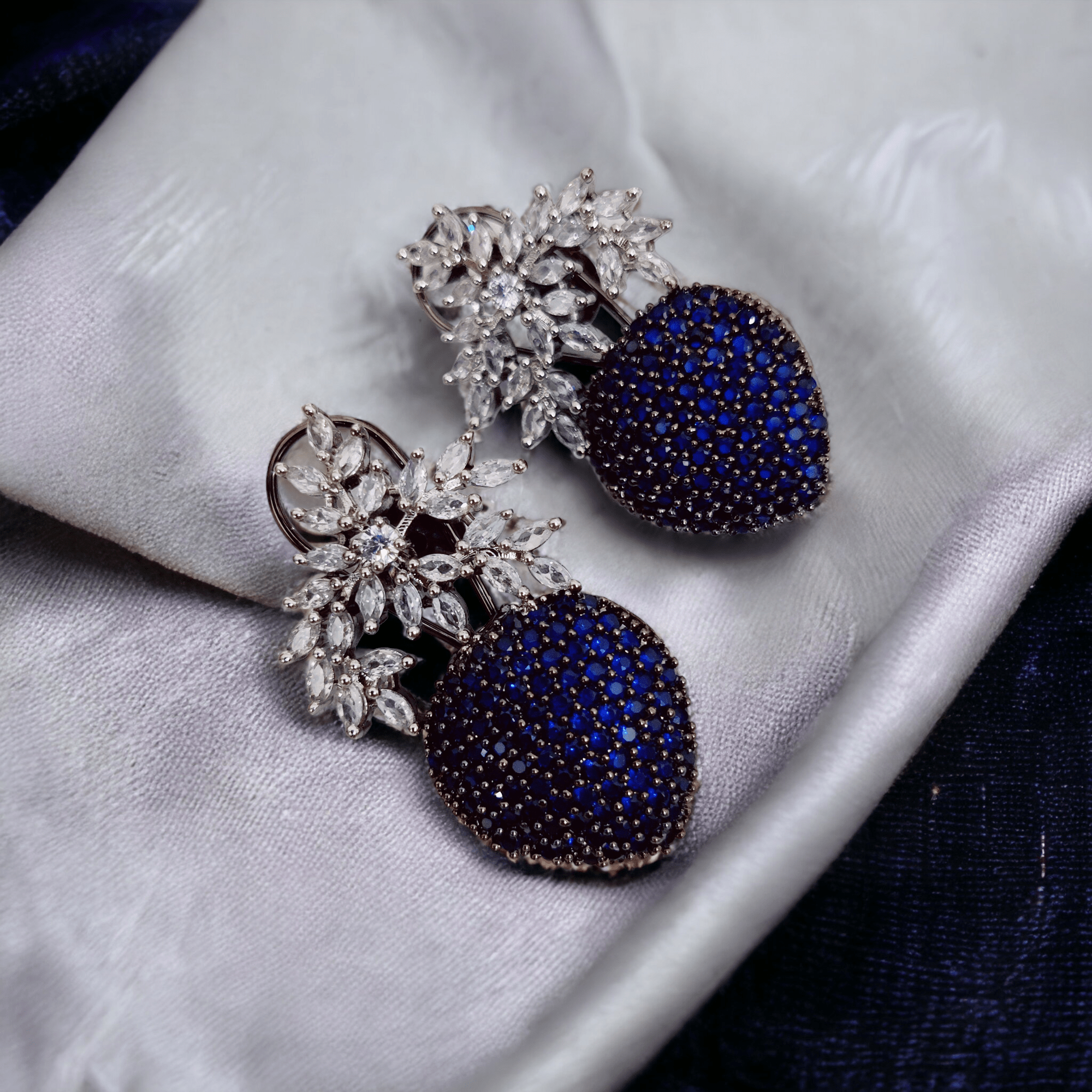Midnight Star Earrings in Black Plated Blue
