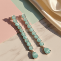 Mint Green Rose Gold Earrings