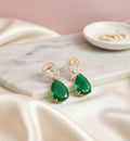 Minty Petal Rose Gold Earrings