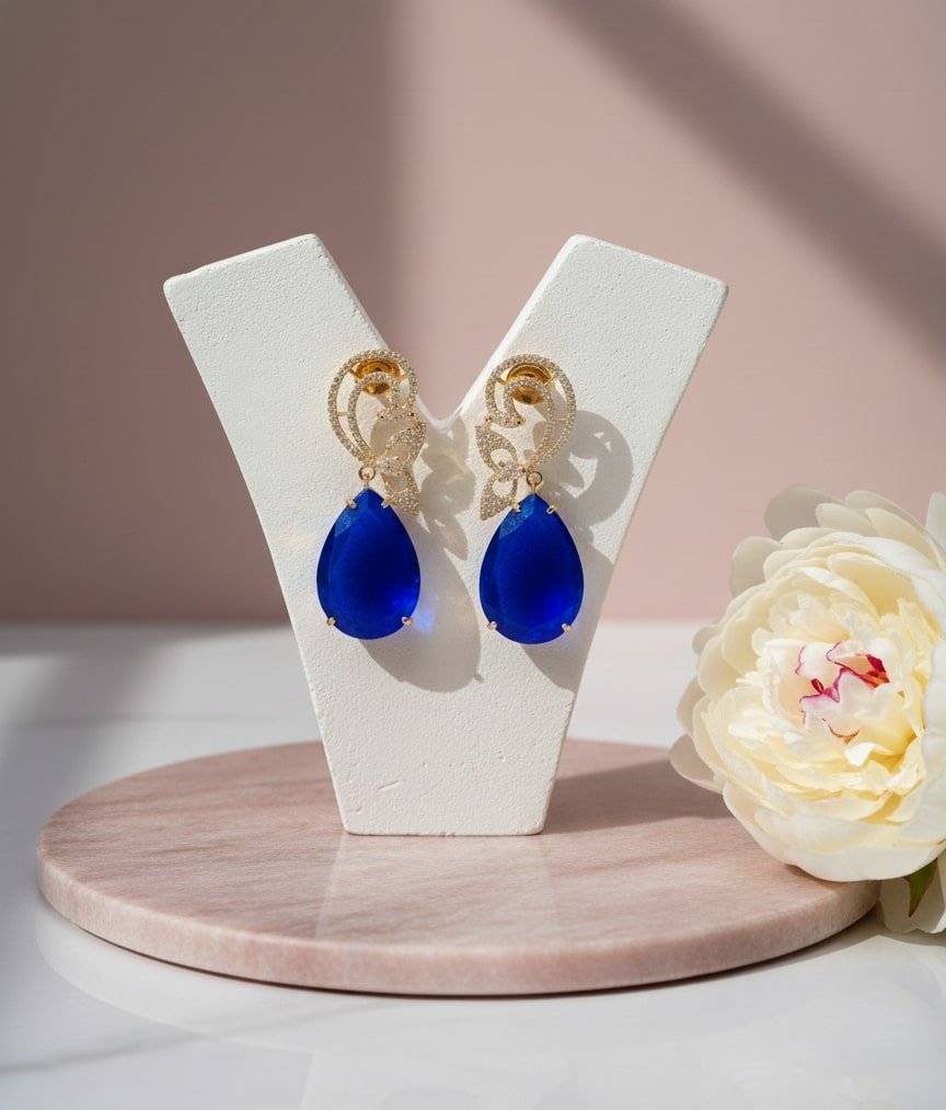 Minty Petal Rose Gold Earrings