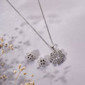Locket Set - Moonflower Spark Rhodium Plated Locket Set - Opal Touch