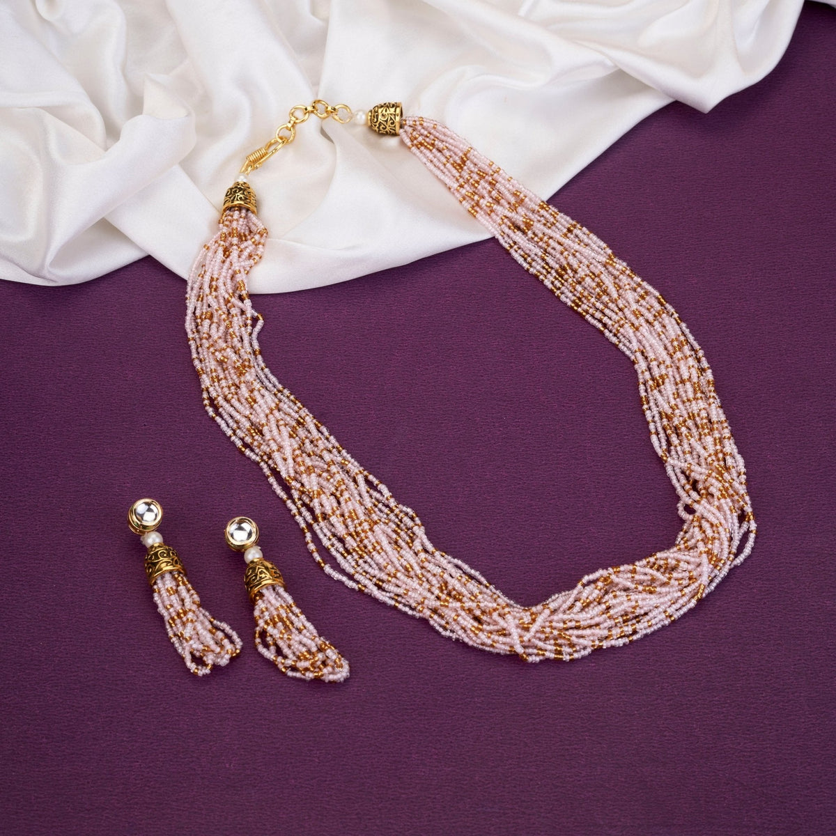 Moti Jhalar Necklace Set