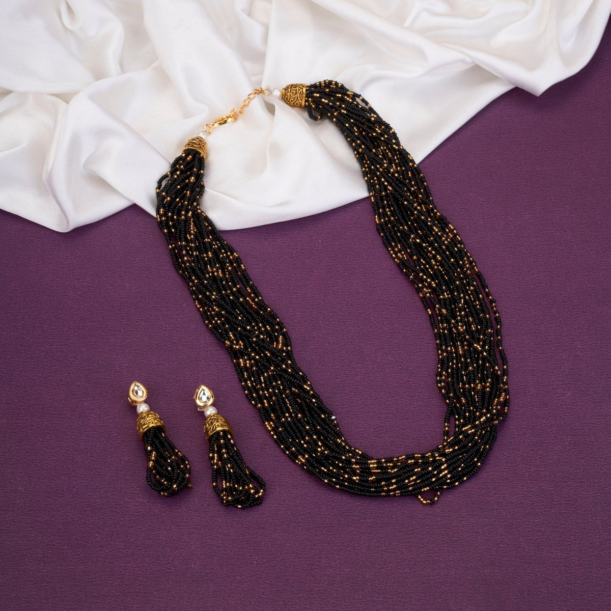 Moti Jhalar Necklace Set