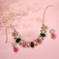 Multi Crystal Necklace Set with Earrings