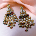 Multicolor Moti Dangler Earrings