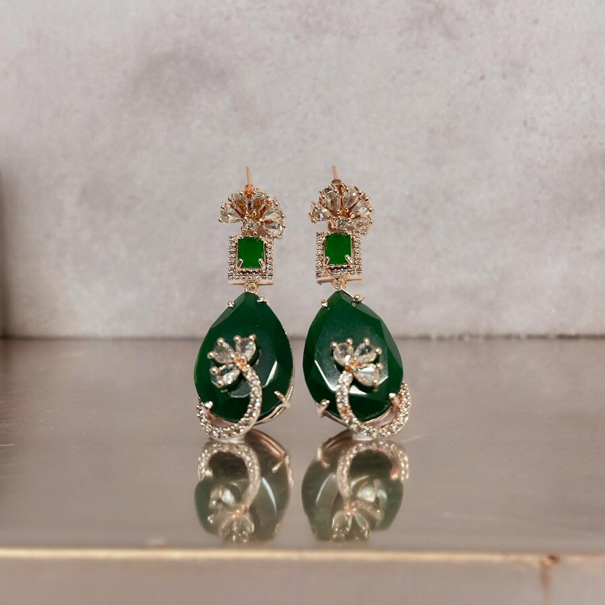 Mystic Rose Gold Plated Earrings