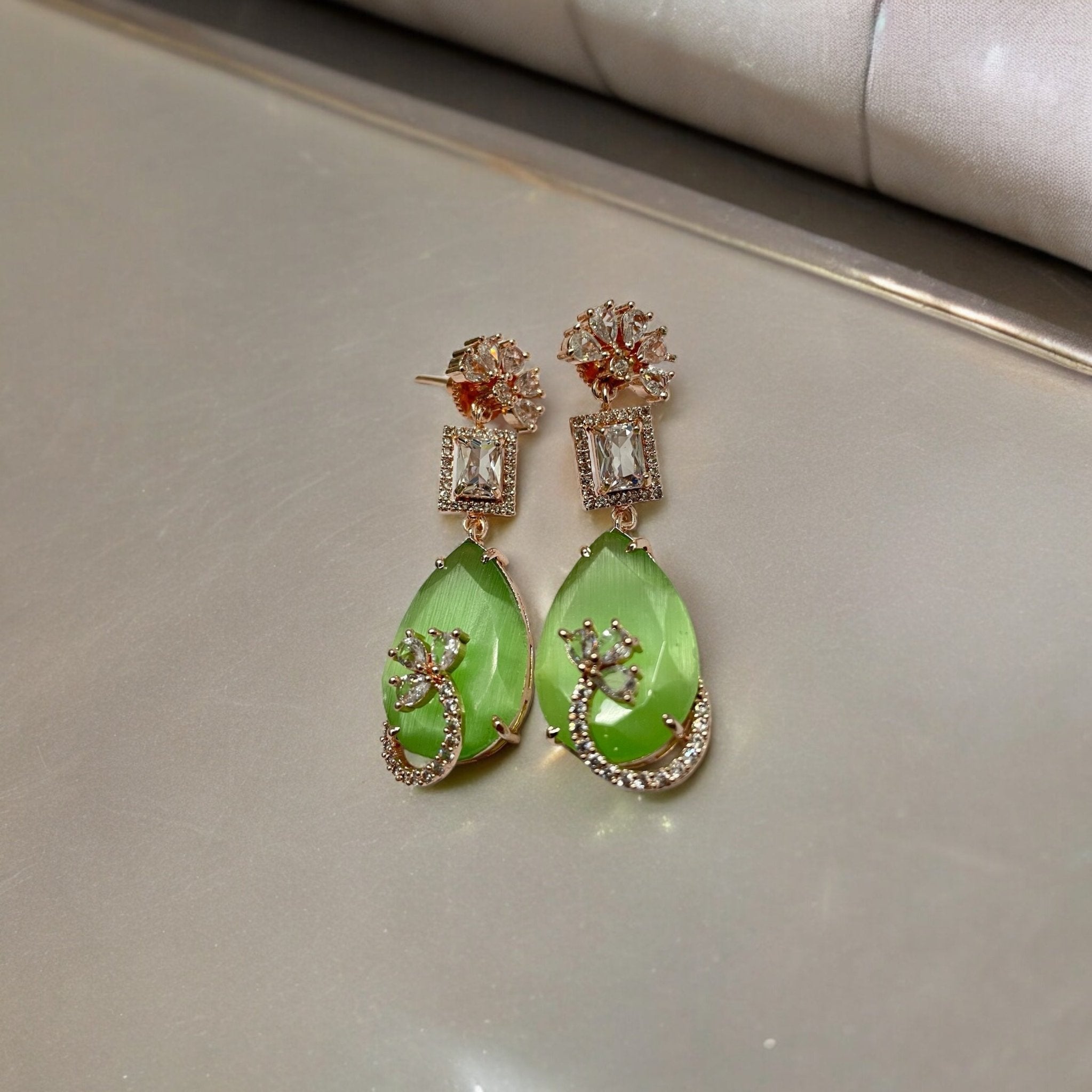 Mystic Rose Gold Plated Earrings