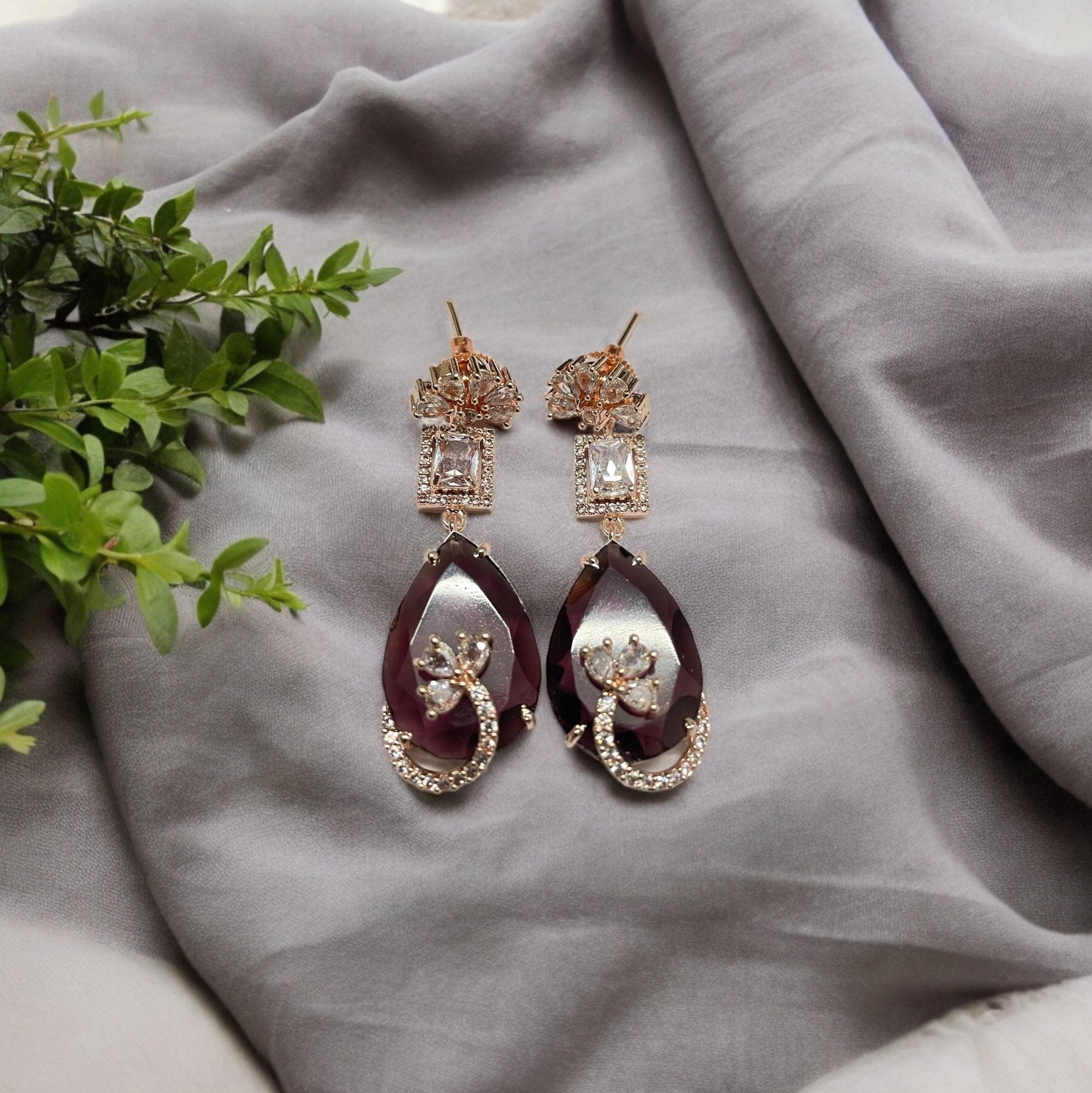 Mystic Rose Gold Plated Earrings