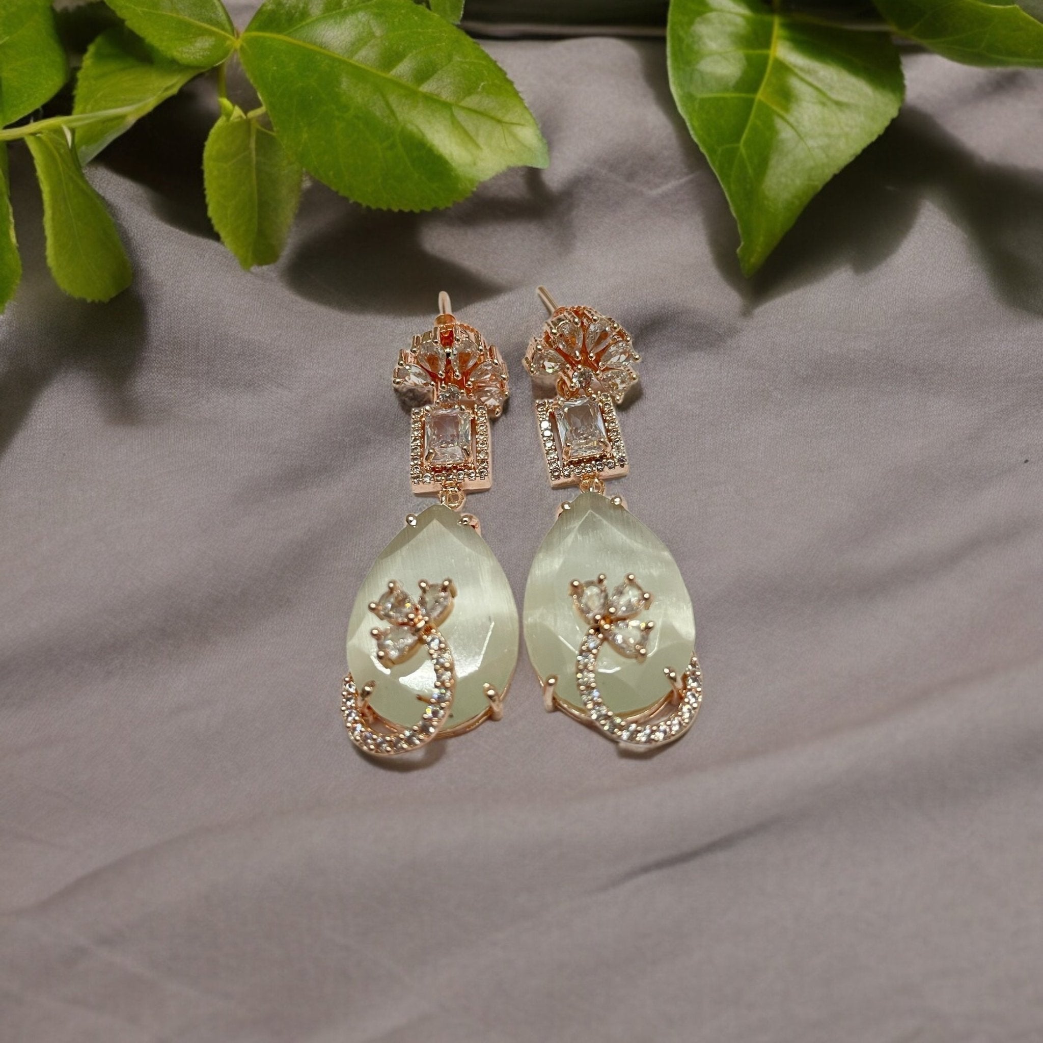 Mystic Rose Gold Plated Earrings