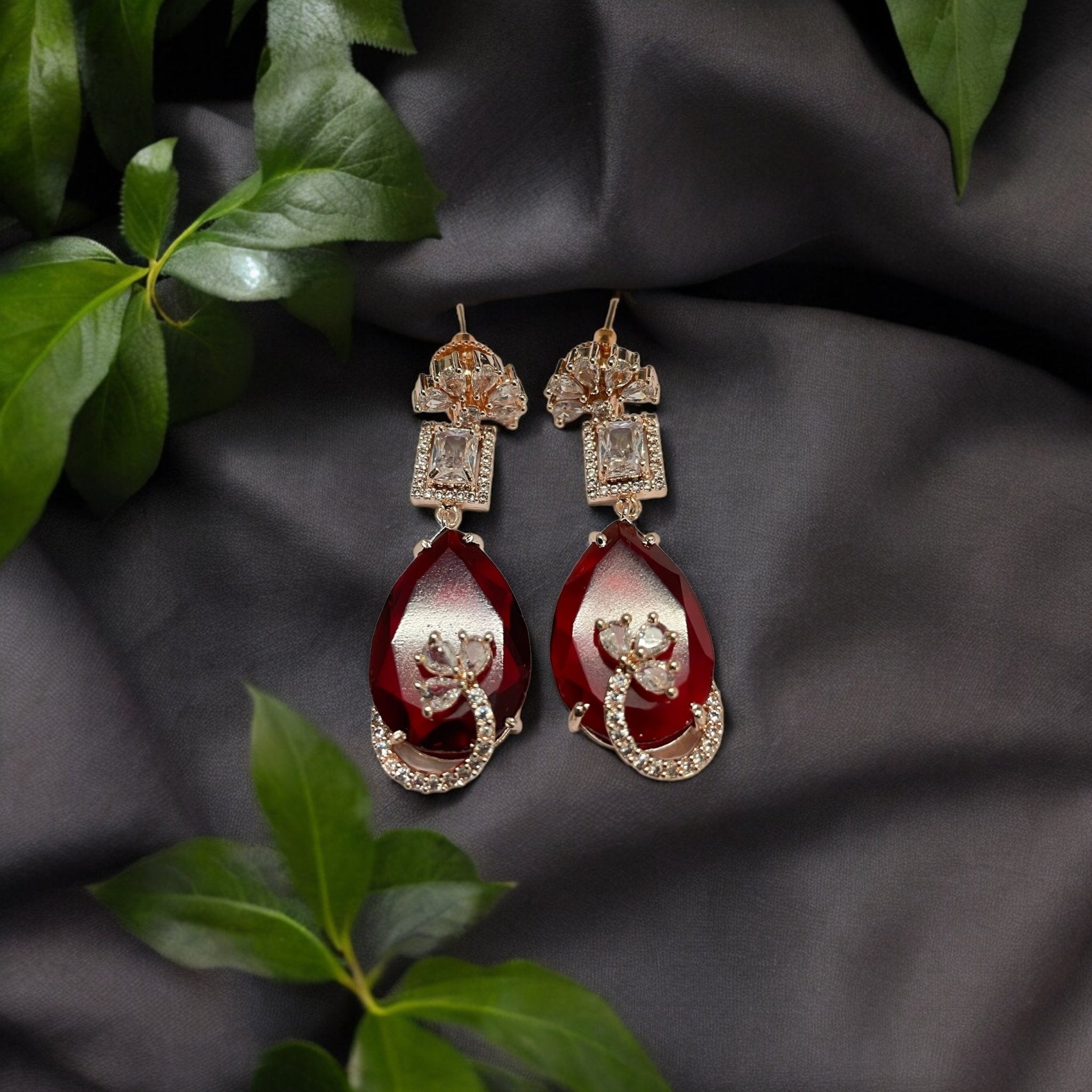 Mystic Rose Gold Plated Earrings