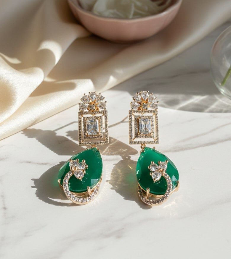 Mystic Rose Gold Plated Earrings