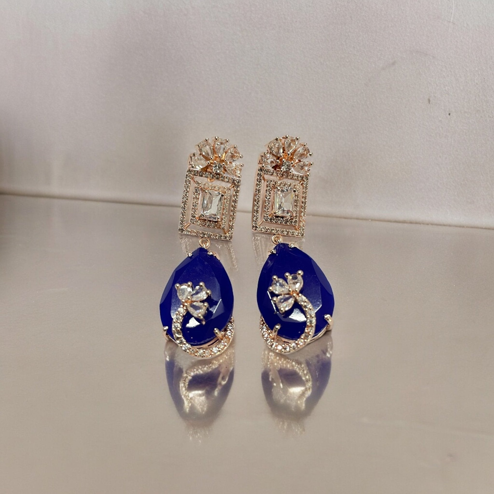 Mystic Rose Gold Plated Earrings