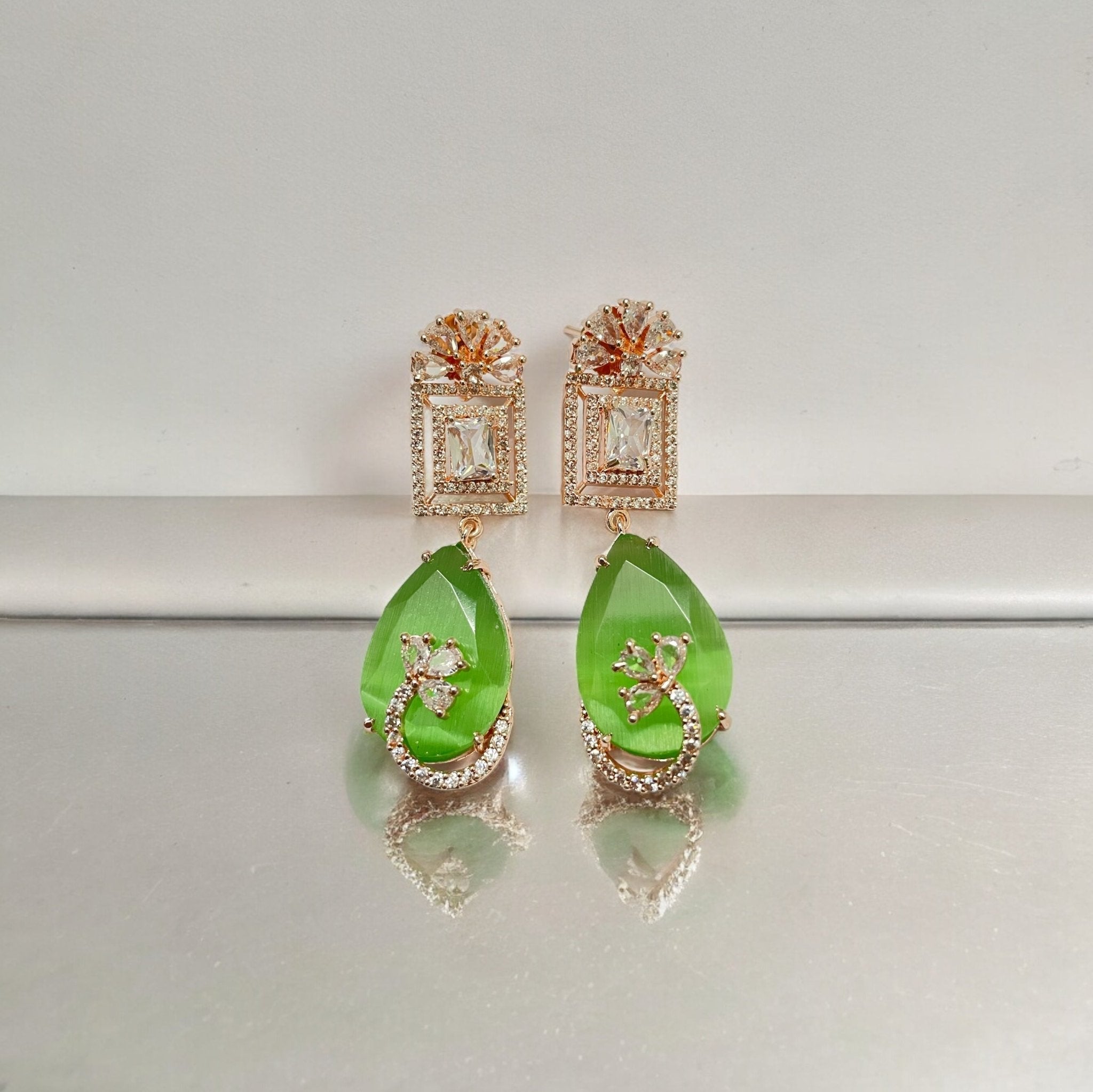 Mystic Rose Gold Plated Earrings
