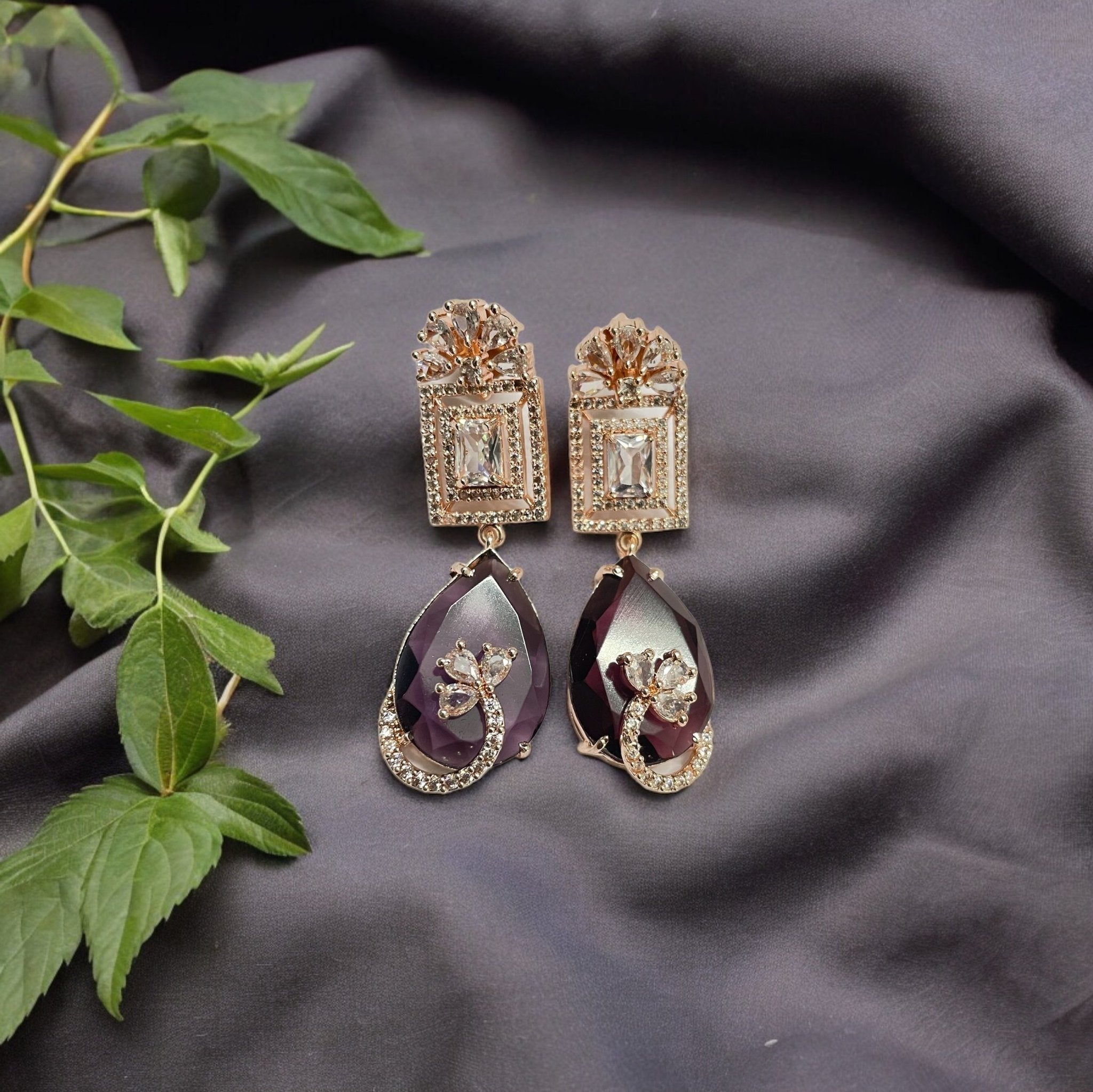 Mystic Rose Gold Plated Earrings