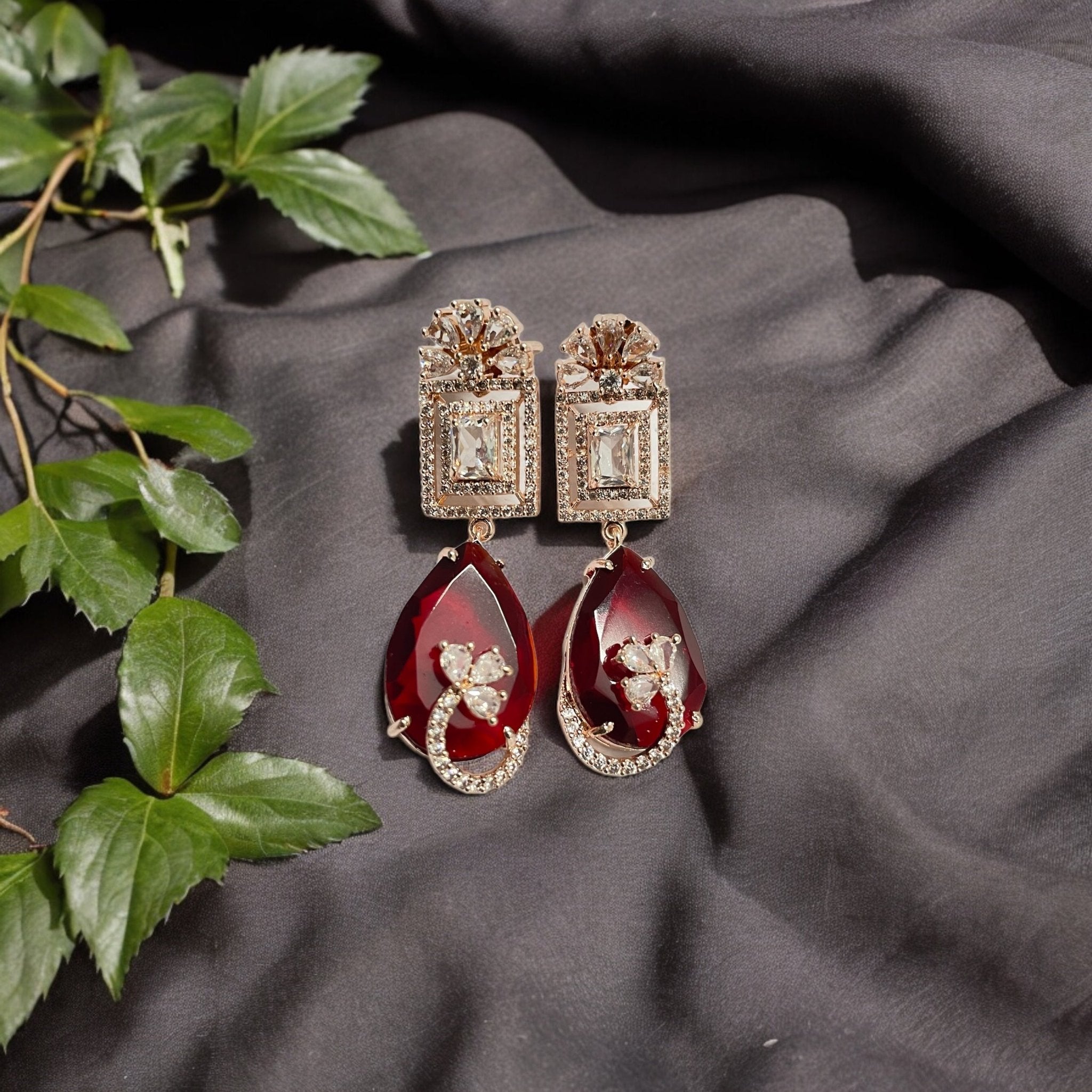 Mystic Rose Gold Plated Earrings
