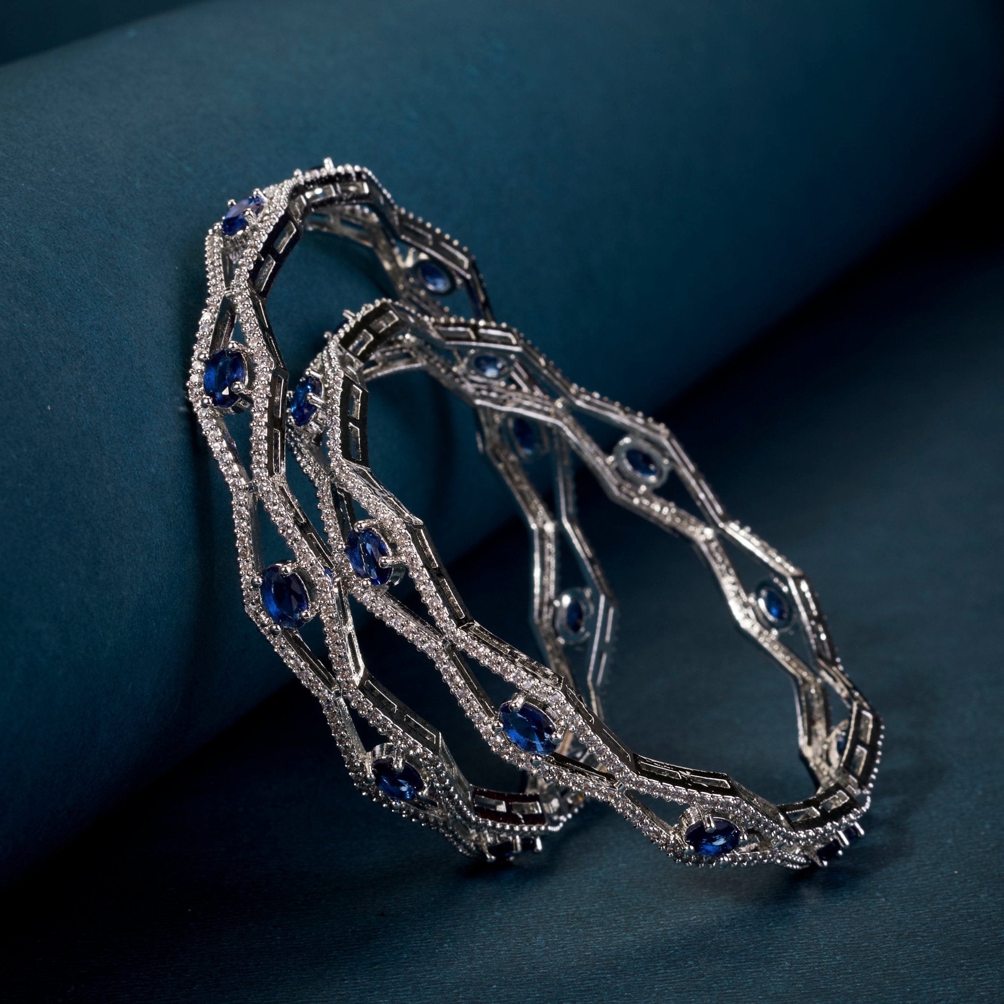 Opaline Grove Rhodium Bangles