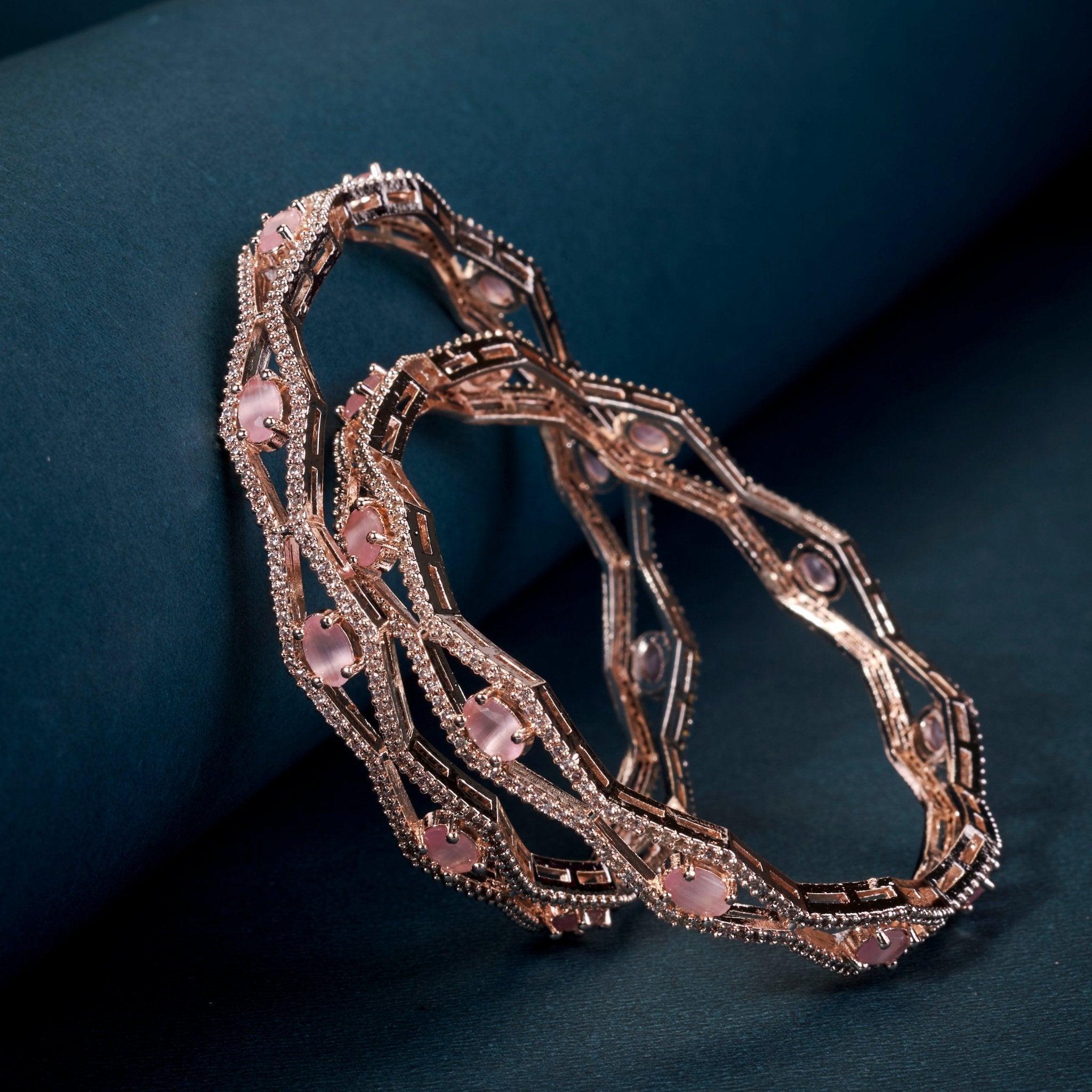 Opaline Grove Rose Gold Bangles