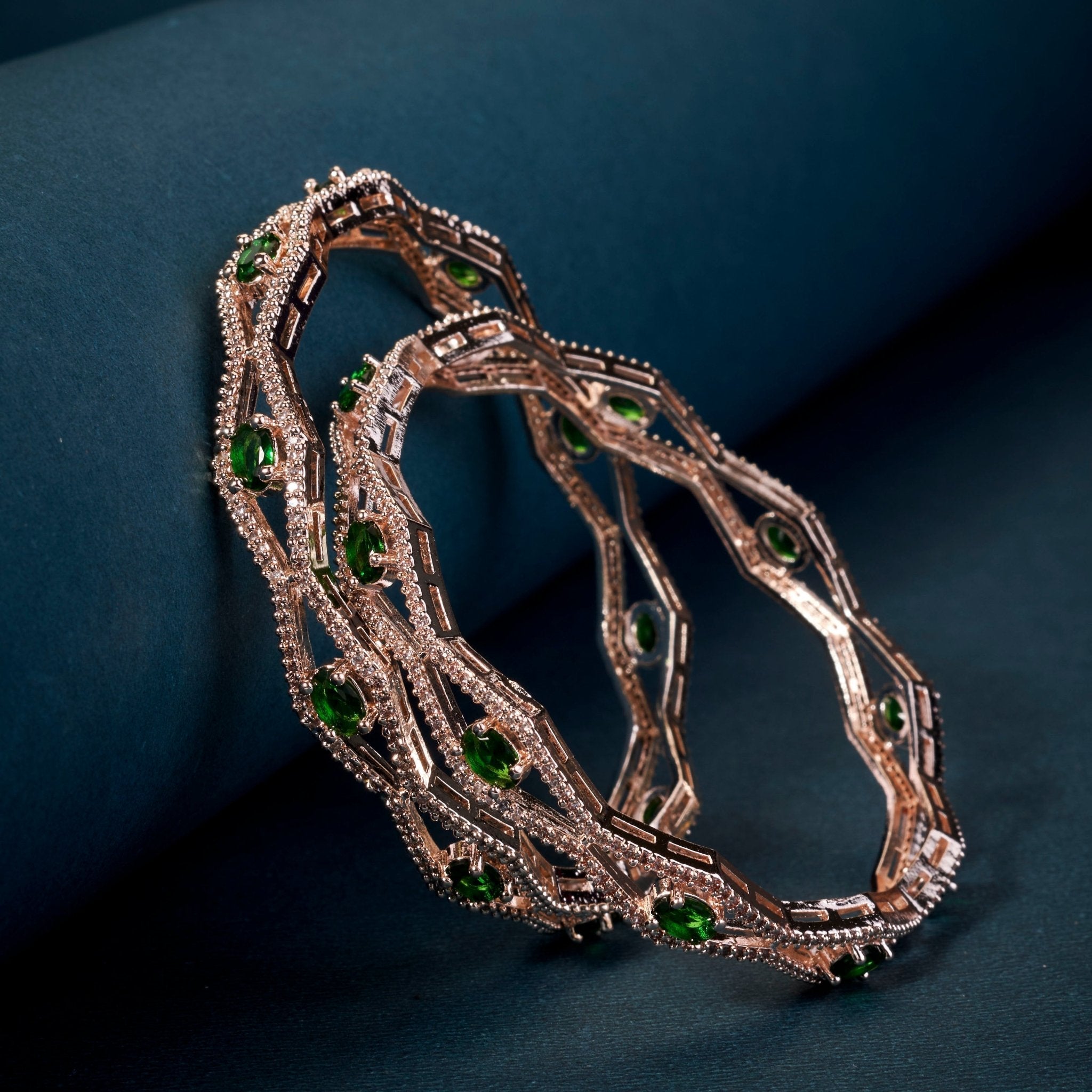 Opaline Grove Rose Gold Bangles