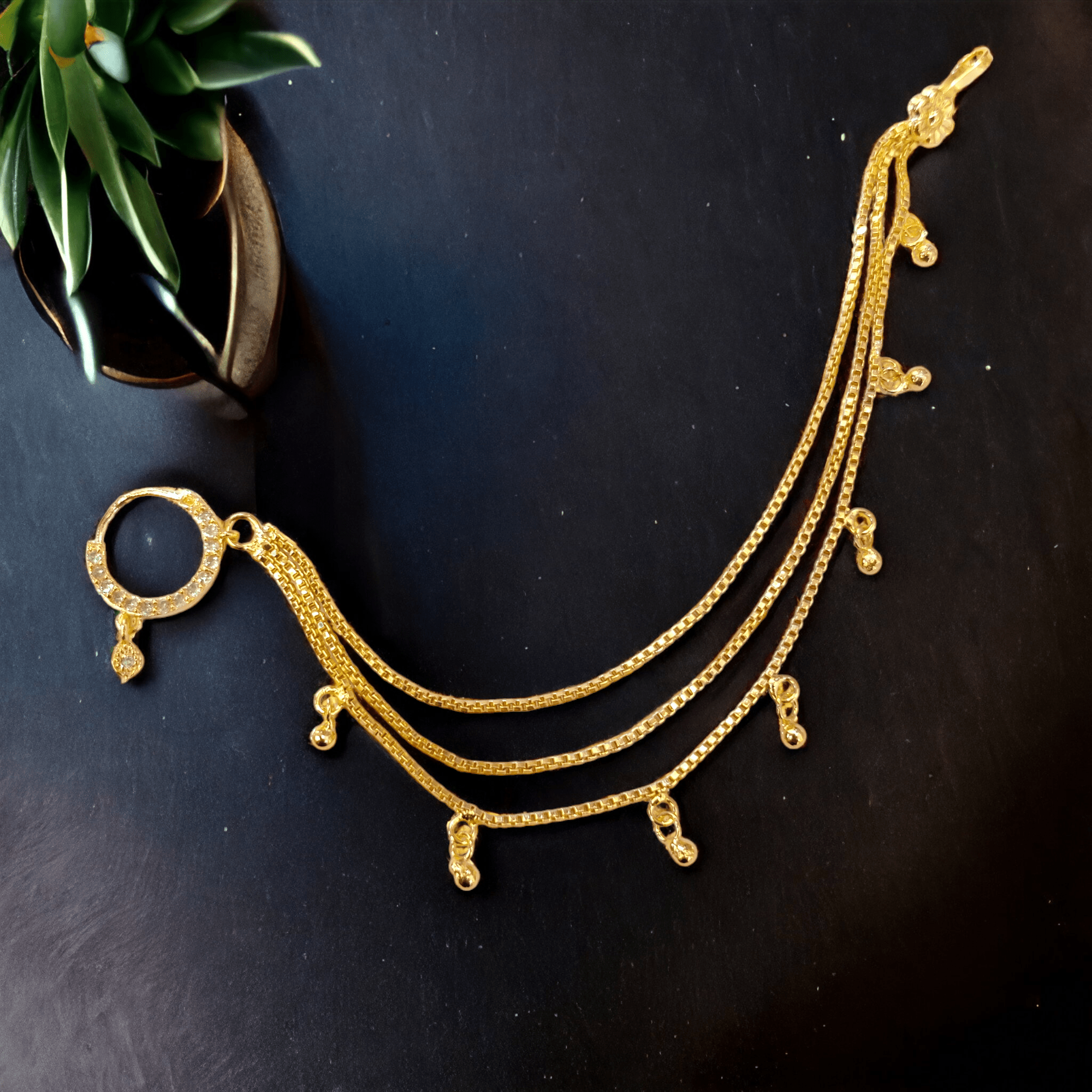 Opulent Gold Charm Nose Pin