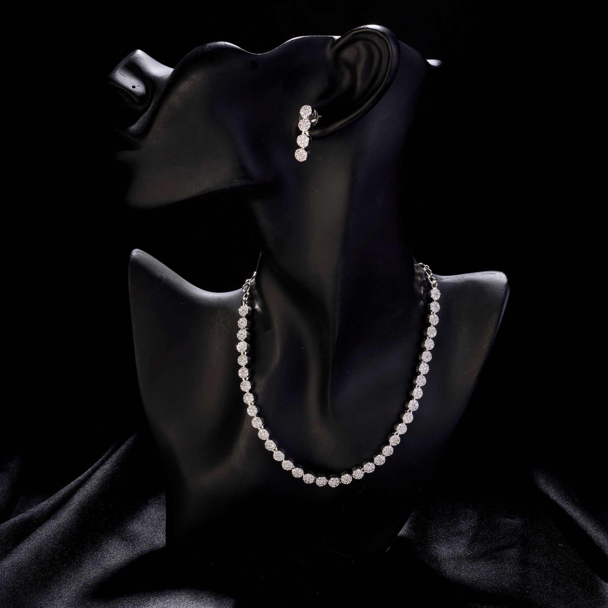 Orchid Symphony Rhodium Necklace