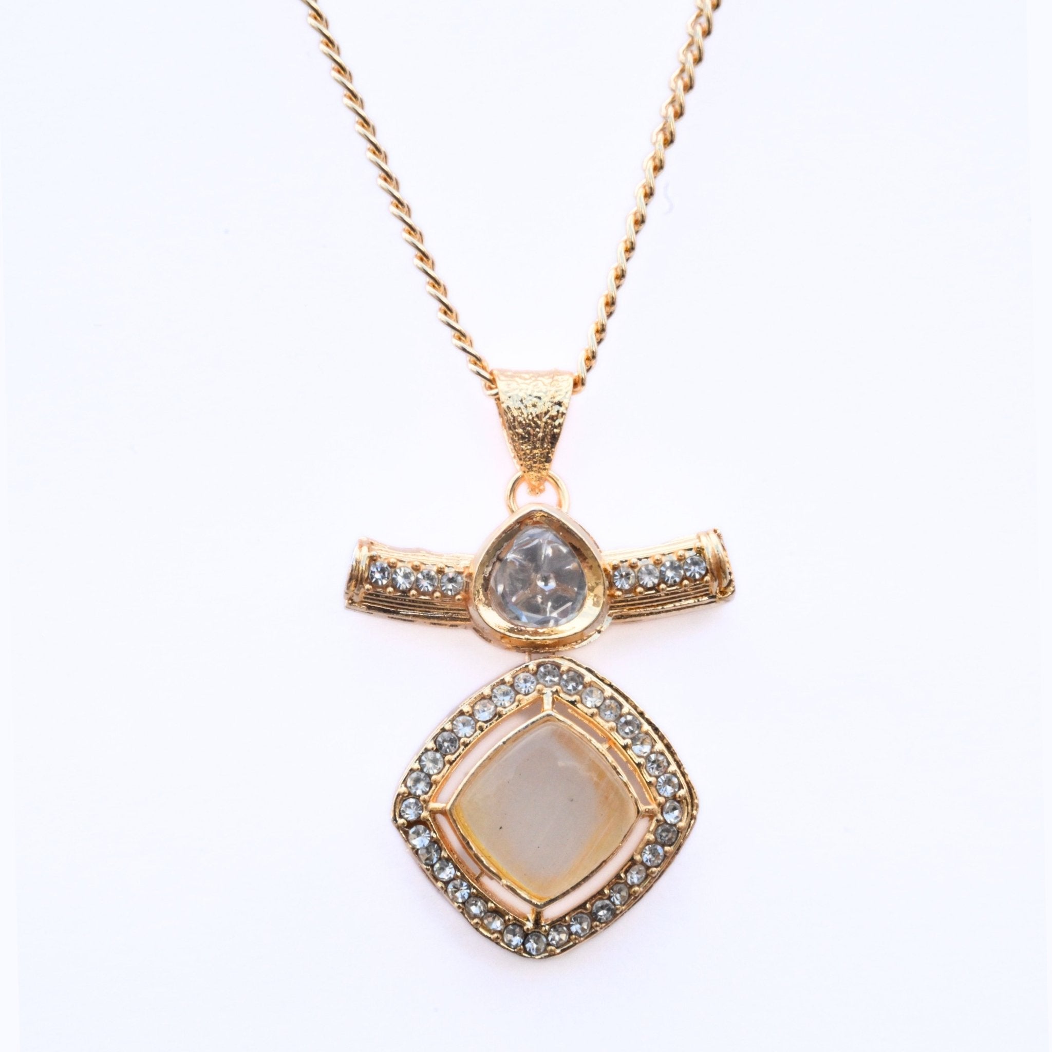 Locket Set - Ornate Elegance Gold Plated Locket Set - Opal Touch