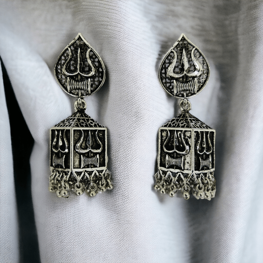 Oxidized Trishul Jhumkas