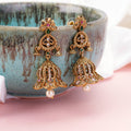 Padma Baali Matte Black Plated Jhumka
