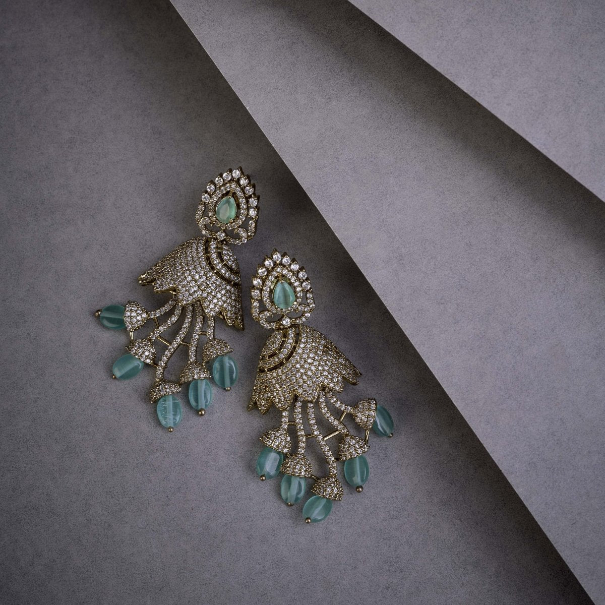 Peacock Design Mehendi Plated Dangle Earrings