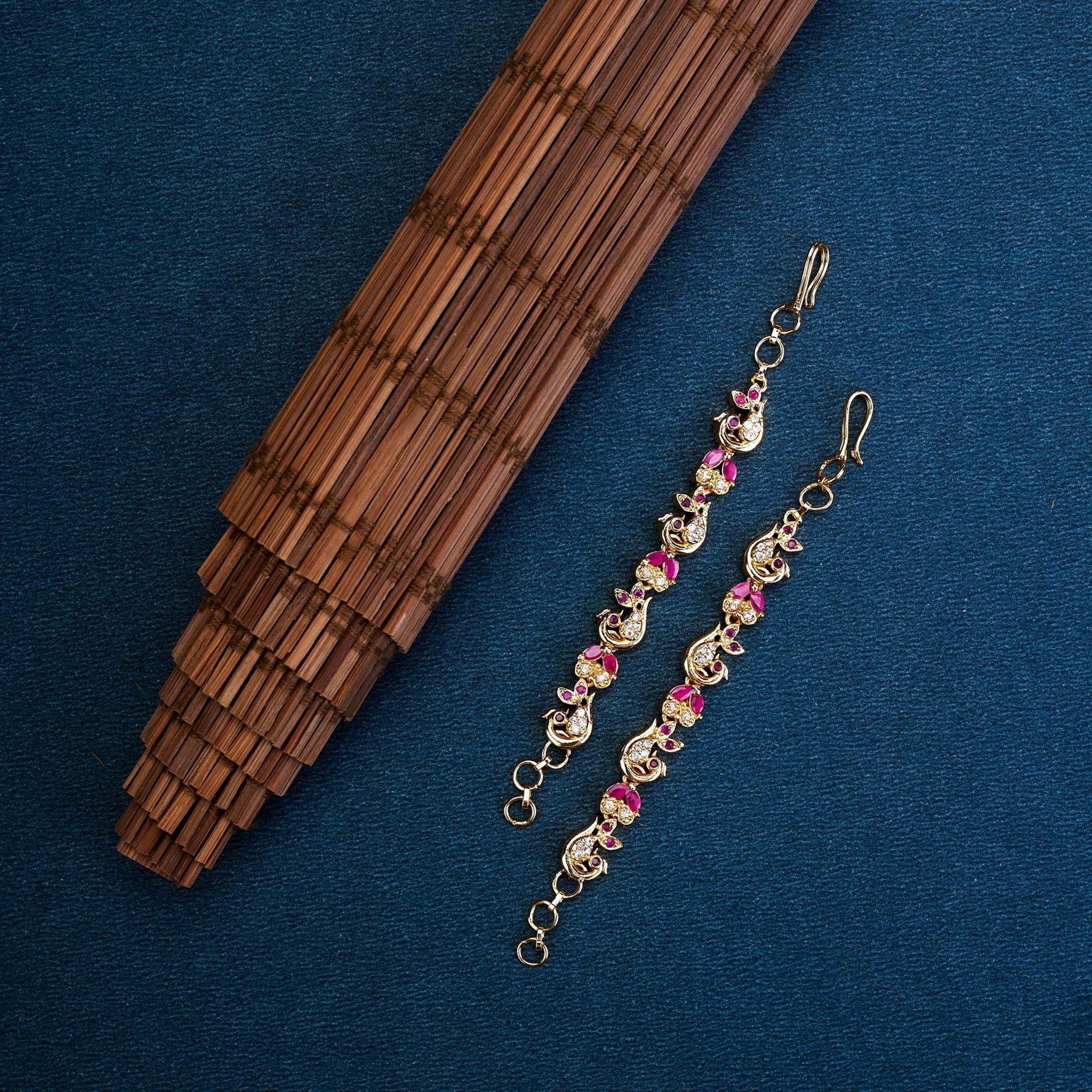 Peacock-Shaped Gold Plated Matil