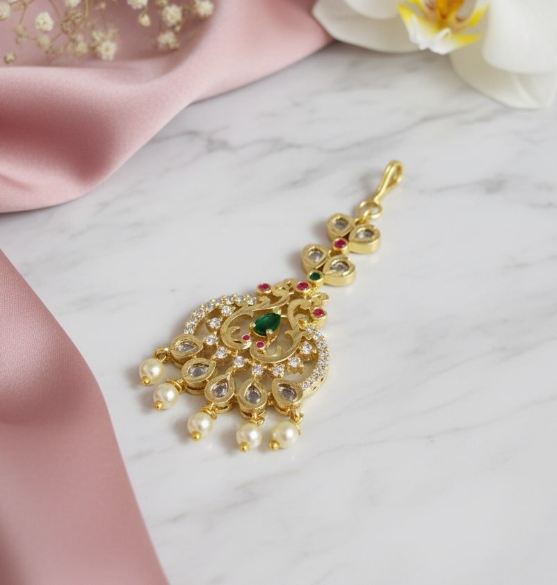 Pearl Dewdrop Red-White Tika