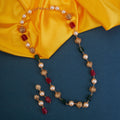 Gold Plated Pearl & Floral Bead Necklace Set