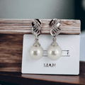 Pearl Symphony Earrings in Rhodium White
