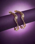 Pristine Curly Studded Gold Bangles (Pack of 2)