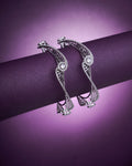 Pristine Curly Studded Rhodium Bangles (Pack of 2)