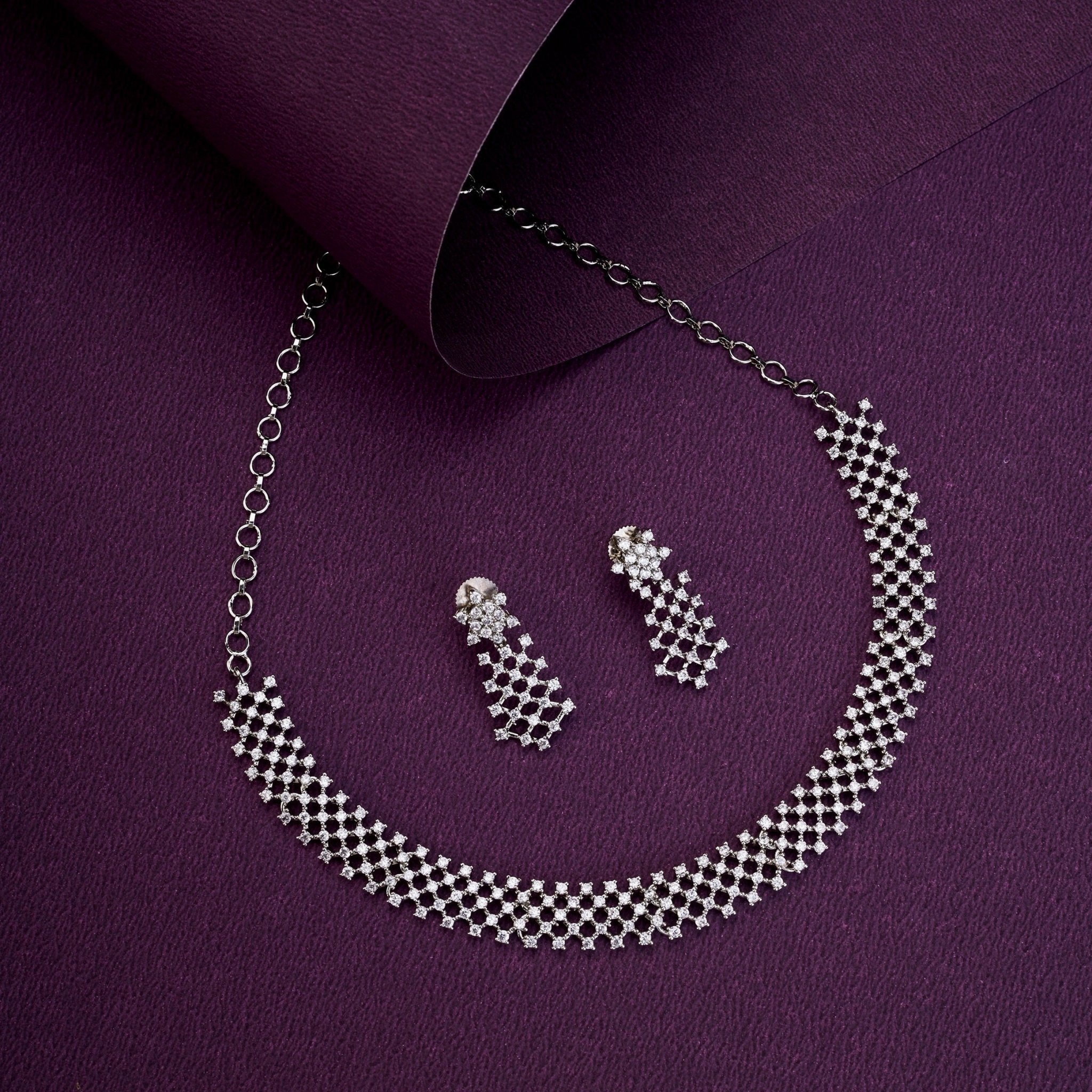 Priyaasi Rhodium AD Neklace