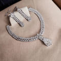 Pure Snow White Necklace in Rhodium