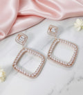 Pure White Rose Gold Earrings